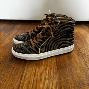Dingo Brown and Black Animal Print Sneakers